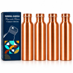 Nirmal Ganga Puhas Vask Vee Pudelite Komplekt - Iga&uuml;ks 1 Liiter, Elegantne Lihtne Disain, Premium Shudh Vask Kvaliteet//Pakis 4 tk