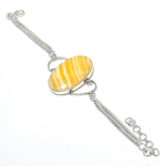 Yellow Aventurine Gemstone Handmade 925 Sterling Silver Bracelet 7-8 c4d92