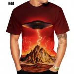 3D Prinditud UFO Graafiline T-s&auml;rk meestele Naistele Suvine l&uuml;hikeste varrukatega O kaelusega T-s&auml;rk Kosmoselaeva Alien Streetwear T-s&auml;rk lastele S
