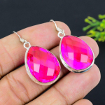 Pink Rubillite Gemstone Handmade 925 Sterling Silver Jewelry Earring 1.81 q1r11