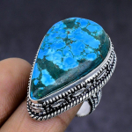 Tibetan Turquoise Gemstone 925 Sterling Silver gift Jewelry Ring Size 7.5 P1f34