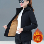 Naised Lisa samet puuvillane jope Naiste talvefliisist soe kapuuts Moodne mantel Naiste sulepolsterdatud jakid S-5XL mantel Suures suuruses S beige