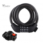 Jalgratta kaablilukk 5-kohalise nihkekindla PVC-kattega Universaalne vargusvastane turvakaitse jalgrattat&otilde;ukeratta turvalukk must