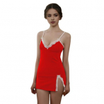 2 tk/komplekt naiste suvine &ouml;&ouml;s&auml;rk Alusp&uuml;kste komplekt Spagetid Rihm Seljata varrukateta vibu, pitskaunistused V kaelusega l&otilde;hestatud &auml;&auml;risega &ouml;&ouml;r&otilde;ivad Daami &ouml;&ouml;s&auml;rk XL veinipunane v&auml;rv