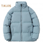 Talvine naiste mantli krae, t&otilde;mblukk, suletav pikkade varrukatega, suures suuruses tuulekindel soojust hoidev polsterdatud sulemantel Meeste &otilde;huke v&auml;lisjope M beež