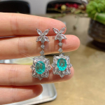 Simulatsioon Paraiba Bead Stud Treasure Aksessuaarid Galvaneerimine Eraldamine Emerald Lady Ehted Naised smaragdroheline