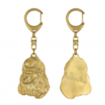 Poodle - Gilded key ring with dog in gift box, handbag decoration, luxury accessory by Art-Dog brand