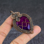 Natural Bi-Color Tourmaline Gemstone Copper Wire Wrap Jewelry Pendant 2.36 c8v43