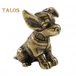 Messingist koerakujuke Vintage kutsikamudel Miniloom Metallkuju skulptuur Tee lemmikloomade lauaarvuti Feng Shui t&ouml;&ouml;laua kaunistus Dog