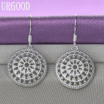 925 Sterling h&otilde;bedased &uuml;mmargused k&otilde;rvar&otilde;ngad Moeehted 1.90*1.90cm
