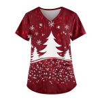 Naiste moodsad V-kaelusega l&uuml;hikeste varrukatega t&ouml;&ouml;r&otilde;ivad, taskutega, tr&uuml;kitud topid XXL veini