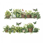 Fun-c11 maalitud roheline taimepott rohelised lehed magamistoa elutoa seina kaunistavad dekoratiivsed seinakleebised 30*90CM*2PCS/fun-c11