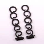 2 tk / komplekt Flower Magic juukseklambrid Twist p&otilde;imitud juuksepunutis isetehtud soeng Juuste aksessuaarid must