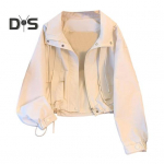 Naiste kaubamantel kapuutsiga lahtine puhast v&auml;rvi mantel, pikkade varrukatega, t&otilde;mblukuga, l&uuml;hikeste taskutega pingutusn&ouml;&ouml;r &Otilde;huke naiste reisijakk XXL must