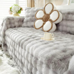 Rabbit Plush diivani kate 3-kohaline pehme paks r&auml;tik tekk diivani kate Talvine universaalne &uuml;hes t&uuml;kis m&ouml;&ouml;bli kaitse 180x130cm khaki