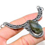Natural Labradorite Gemstone Handmade 925 Sterling Silver Pendant 2.56 t7k27