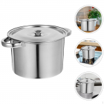 Stockpot Stainless Steel Soup Pot Shabu Pot,Easy to Clean,Round with Lid 20cm for
