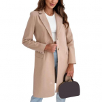 Youshengi talvine naiste villane mantel, n&ouml;&ouml;bid, paks keskmine pikkus, puhas v&auml;rv. S must