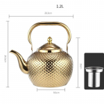 Haamri kujuga sf&auml;&auml;rilise k&auml;epidemega roostevabast terasest s&otilde;elaga majapidamisrestoran restoran induktsioonpliit teelaud veekeetja A 1.2L