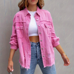 Splicing Pocket teksajakk Naiste t&auml;navar&otilde;ivad, pikad varrukad, &uuml;herealine kardigan lahtine naiste mantel S must