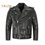 Meeste jope Slim Fit kunstnahast &uuml;hev&auml;rviline mantel diagonaalse t&otilde;mblukuga rihma reguleerimisega tuulekindel mantel M must