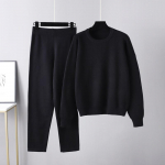 Naiste kaheosalised r&otilde;ivad, kootud pullover, laia s&auml;&auml;rega p&uuml;ksid, dressid dressidressid, sobivad salongikomplektid, tursked s&uuml;gistalvised naiste kampsunite komplektid one size fits all must
