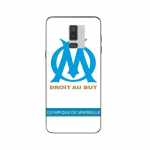 Coque Samsung Galaxy j8 2018 logo om olympique de marseille blanc Fond Maniacase