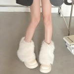 Women Winter Fashion Plush Snow Boots Increase Thick Sole Non-slip Ladies Gentle Korean Warm Short Boots Zapatos De Mujer 35