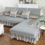 Nelja hooaja Euroopa stiilis suur seelikdiivani kate Four Seasons Universaalne libisemisvastane diivanipadi k&otilde;rgekvaliteediline pitsist kangast diivani r&auml;tikupadi 90*240cm