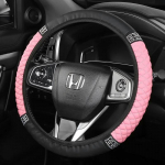 Four Seasons universaalne auto roolikate 37-38 cm nahast tikitud v&auml;rviga teemantnaastriga elastne roolikate