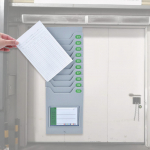 Time Cards Rack Card Holder with 10 Pocket Slot Gray Outdoor for Office Punch in Clock Out