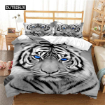 Tekikott Tiiger Pehme Tekikott Mikrokiust Loomamustriga Voodipesukomplekt Tiigrimustriga Tepitud Kate Toa Dekoratsioon Voodipesu Magamistuba 140x200cm 3pcs