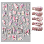 5D reljeefsed k&uuml;&uuml;nekleebised, roosad lilled, k&uuml;&uuml;nekleebised, graveerimine, lilleline k&uuml;&uuml;nte liugur