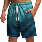 Meeste suvel&otilde;busad rannap&uuml;ksid 3D digitaaltr&uuml;kiga taskutega l&uuml;hikesed p&uuml;ksid L sinine