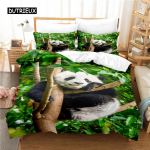 Panda voodipesukomplekt Tekikottide komplekt 3D voodipesu Digitr&uuml;kiga voodipesu Queen-suurusega voodipesukomplekt Moekujundus EU single(135x200cm)