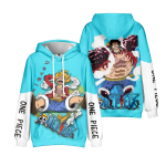 ONE PIECE Anime Hoodie Tie Dye Hoodie Streetwear Monkey D. Luffy kapuutsiga dressipluus Mehed, naised, Cosplay Sport XS sinine