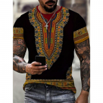 Aafrika etnilise mustriga T-s&auml;rk meestele Tribal Dashiki 3D prinditud s&auml;rgid Suvised vabaaja l&uuml;hikeste varrukatega T-s&auml;rgid &Uuml;markaelusega topid XL
