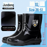 Meeste eriti suured veekindlad libisemiskindlad vihmasaapad &ndash; vastupidavad, paksud, kulumiskindlad, sobivad ideaalselt kalap&uuml;&uuml;giks ja k&uuml;lma ilmaga 999 mid-tube; 39; without cotton must