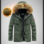 Meeste talvine pikk sulejope kerge paksendatud Parka v&auml;litingimustes soe t&otilde;mblukuga jope meestele 5XL armee roheline v&auml;rv