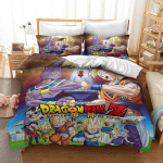 Anime Dragon-Ball Voodipesukomplekt, Anime 3D Draakoni Tekikott, Teki- ja padjakomplekt Super Saiyan voodipesukomplekt 140x210cm 2pcs