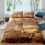 3D Vana-Egiptuse H&otilde;imude Tekikate Komplekt, Vaarao Voodipesu Komplektid, Egiptuse P&uuml;ramiidide Eksootilise Stiiliga Tekikate Komplekt T&auml;is Kuninganna Suurus 70x133cm 2pcs