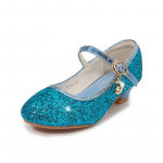 Lastele printsessi kingad Tudengite tantsut&uuml;drukute k&otilde;rge kontsaga sandaalid lillad laste nahast s&auml;ravad kristallist kingad 31