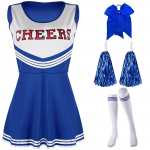 Cheerleader kleit kost&uuml;&uuml;mid Cheerleading esinemiskost&uuml;&uuml;mid Cheerleading vormiriietus XS sinine