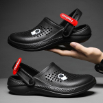 Suvised paarisandaalid Suured mustad valged meeste sandaalid 45