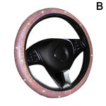 37/38cm Car Steering Wheel Cover Universal Diamond Blingbling Crystal Set Wheel Car-styling Wheel Woman diamond roosa