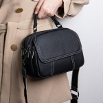 2024 Korea Mood Naiste Ehtne Nahk V&auml;ike &Uuml;mmargune K&auml;sikott - &Uuml;he &Otilde;la- ja Crossbody Kott