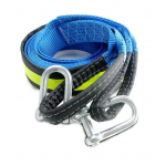 Auto pukseerimisk&ouml;is 5 meetrit 8T kandev&otilde;imega pol&uuml;ester materjal raskeveokite pukseerimisrihm konksudega jaoks sinine