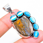 African Moss, Monalisa 925 Sterling Silver Jewelry Pendant 2.17 i8v66