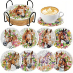 8 t&uuml;kki/komplekt roosimaalinguga aluseid hoidikuga, DIY alused algajatele ja t&auml;iskasvanutele, kunsti- ja k&auml;sit&ouml;&ouml;tarbed kingitused 8PCS/Set