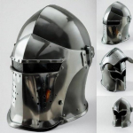 Keskaegne Barbuta kiiver Templir&uuml;&uuml;tlite soomus Kost&uuml;&uuml;m Cosplay &Uuml;likond keskaegne